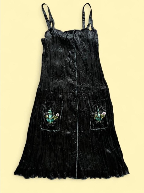 Betsey Johnson Dresses & Skirts - BETSEY JOHNSON • RARE VINTAGE 100% SILK FLORAL EMBROIDERY SLIP DRESS